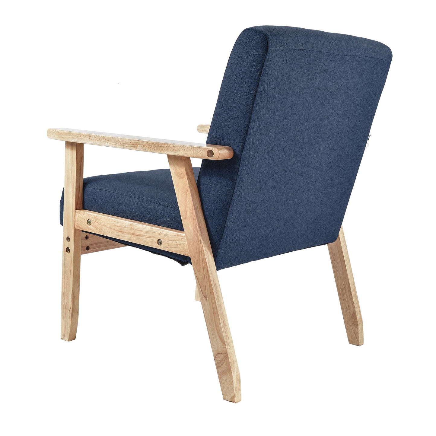 Sillón Individual San Carlos de Madera Tapizado Azul