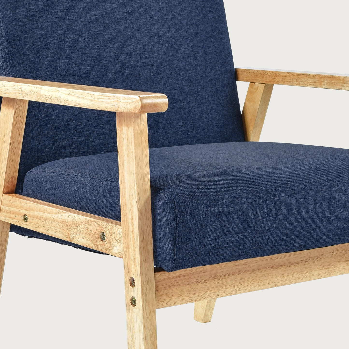 Sillón Individual San Carlos de Madera Tapizado Azul