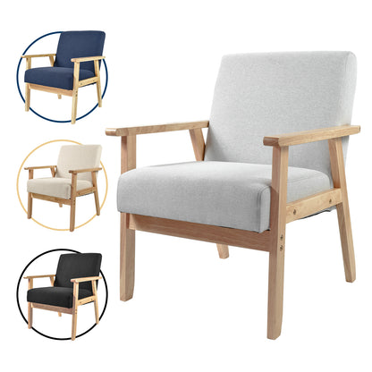 Sillón Individual San Carlos de Madera Tapizado Gris