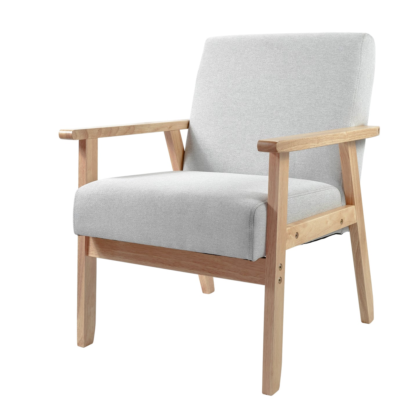 Sillón Individual San Carlos de Madera Tapizado Gris