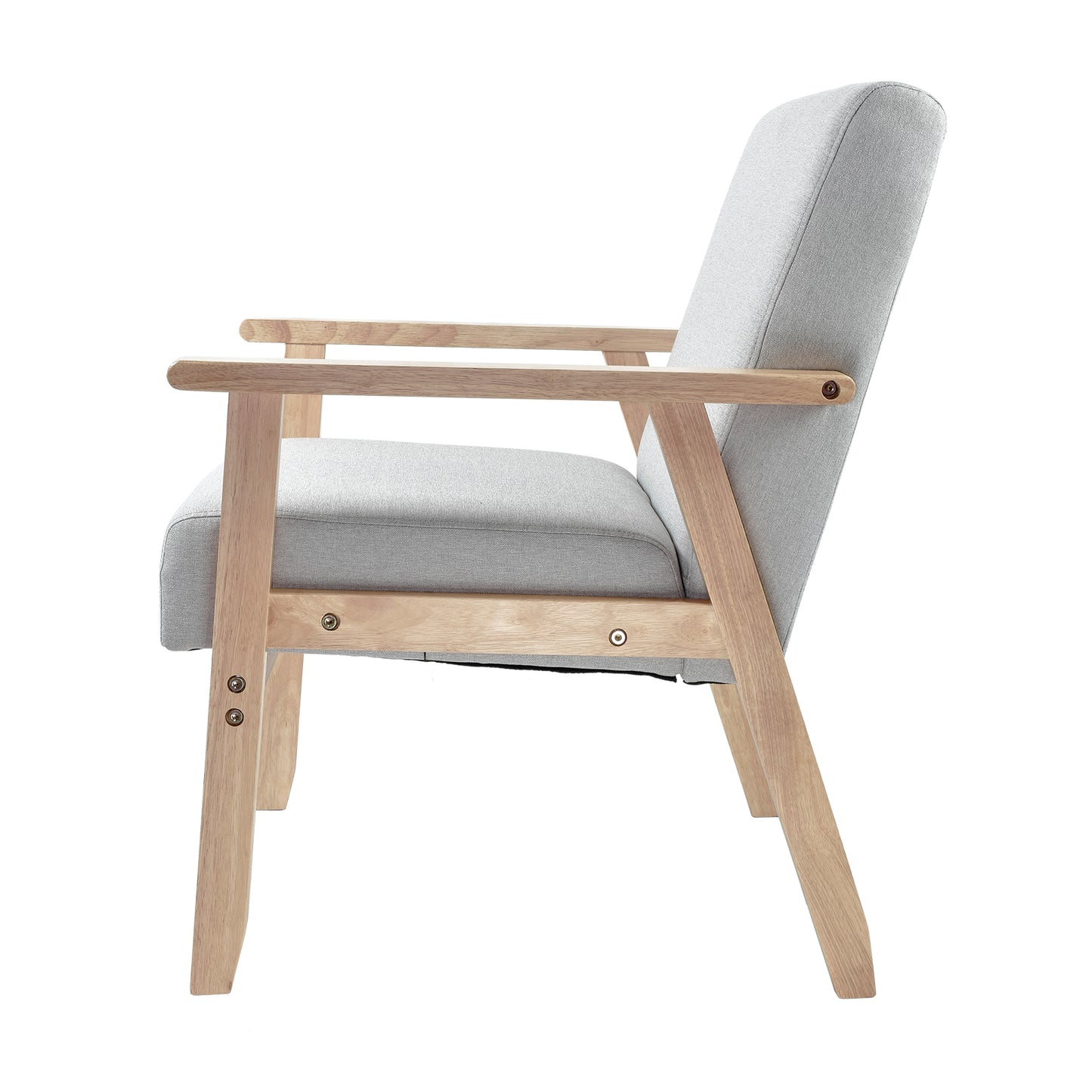 Sillón Individual San Carlos de Madera Tapizado Gris
