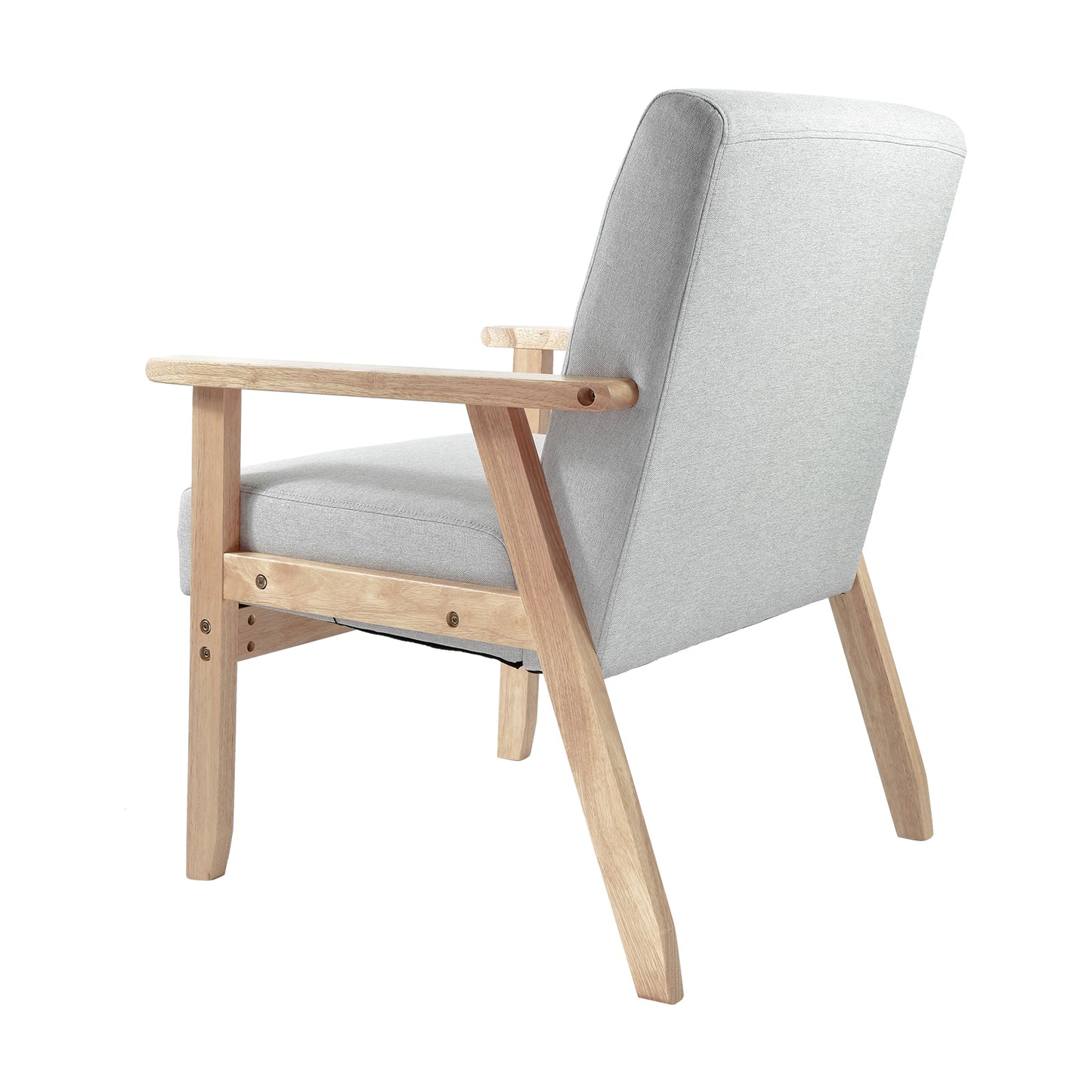 Sillón Individual San Carlos de Madera Tapizado Gris