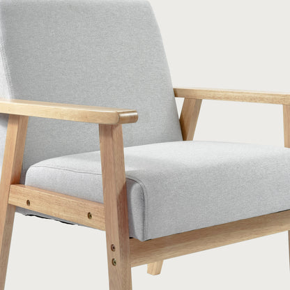 Sillón Individual San Carlos de Madera Tapizado Gris