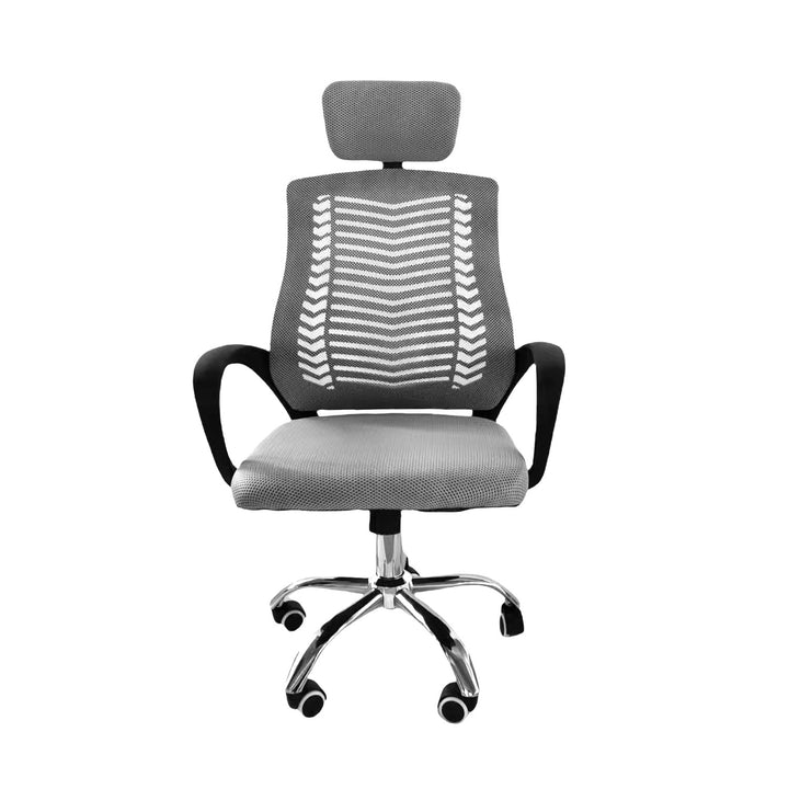 Silla de Oficina con Cabecera Ajustable Gris