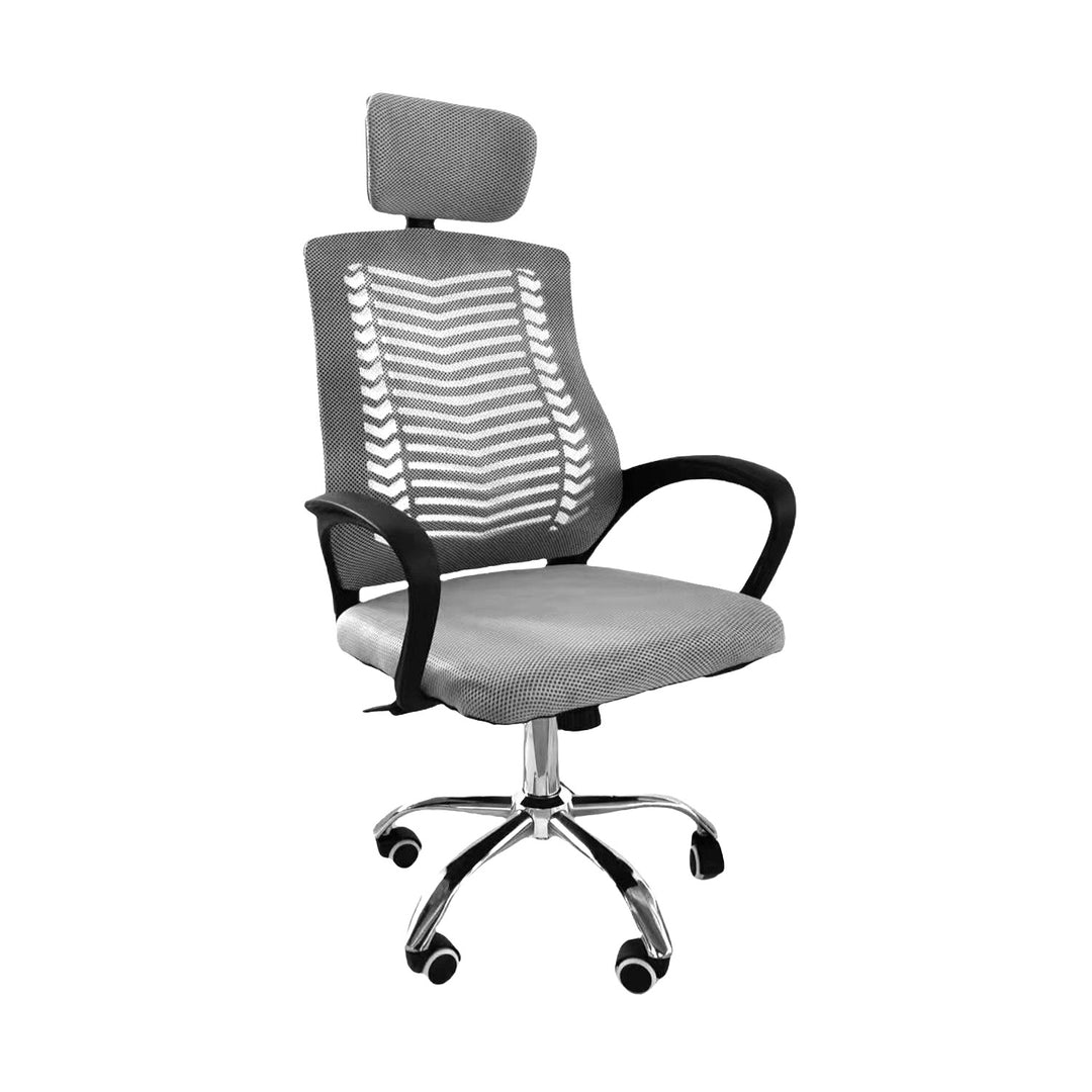 Silla de Oficina con Cabecera Ajustable Gris