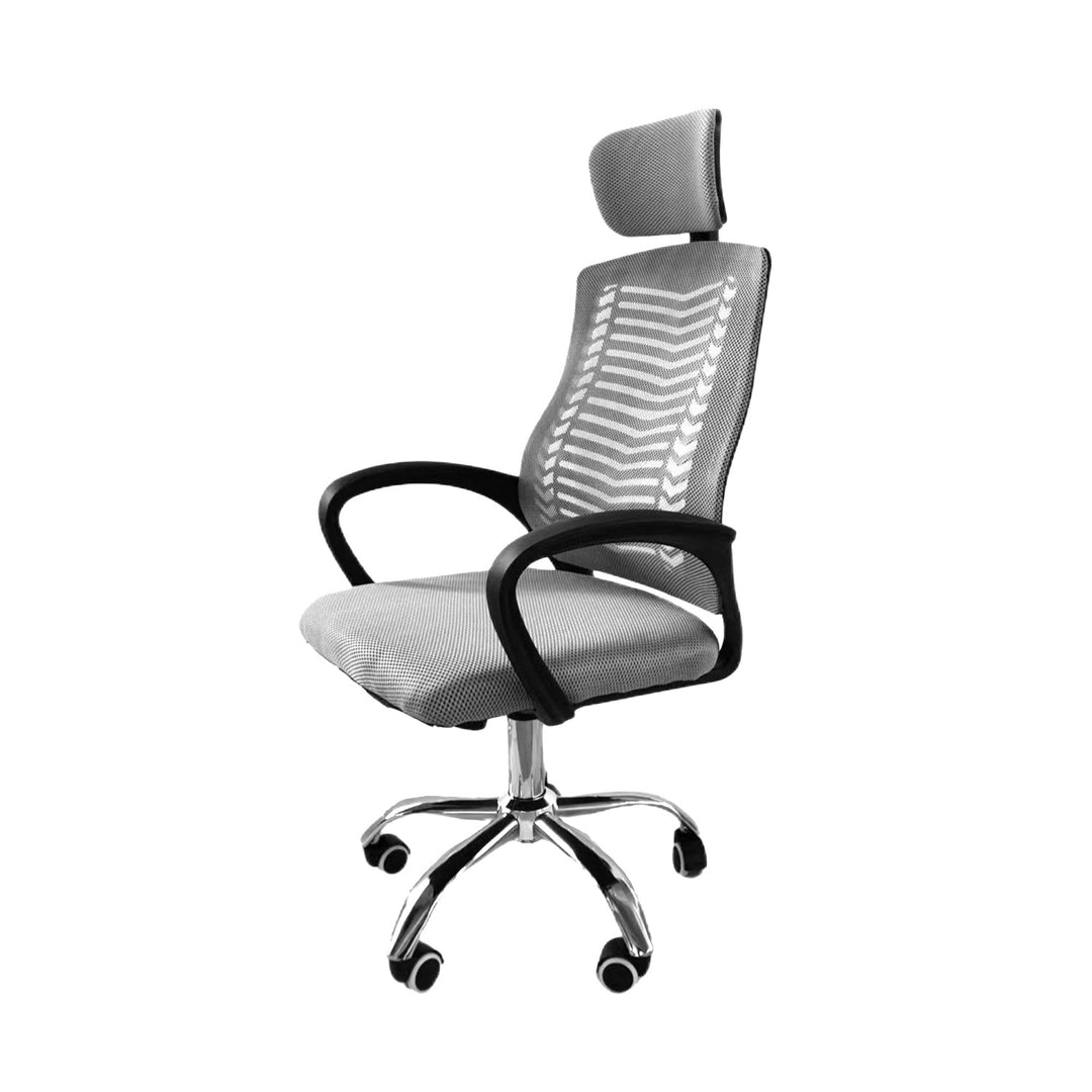 Silla de Oficina con Cabecera Ajustable Gris