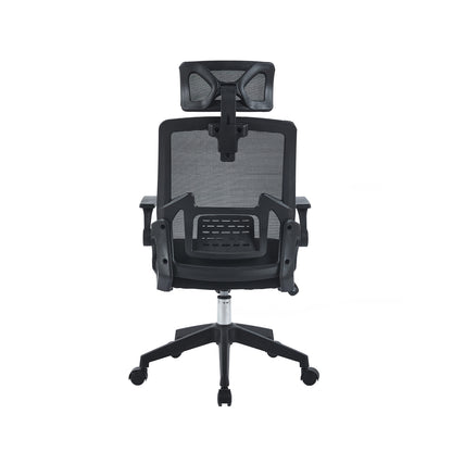 Silla de Oficina Ergonómica con Cabecero Negra