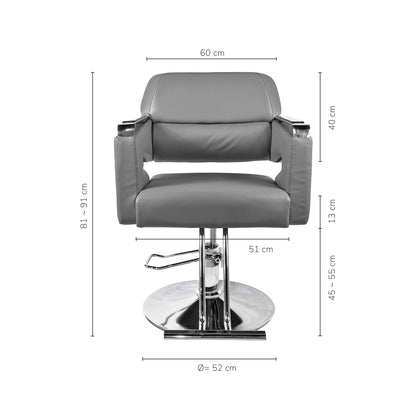Silla Peluquería o Barbería Swiss Altura Regulable Gris
