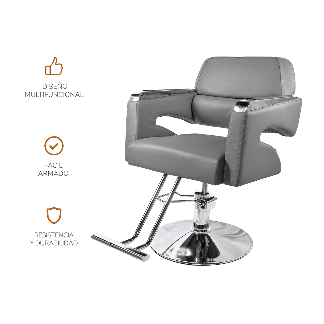 Silla Peluquería o Barbería Swiss Altura Regulable Gris