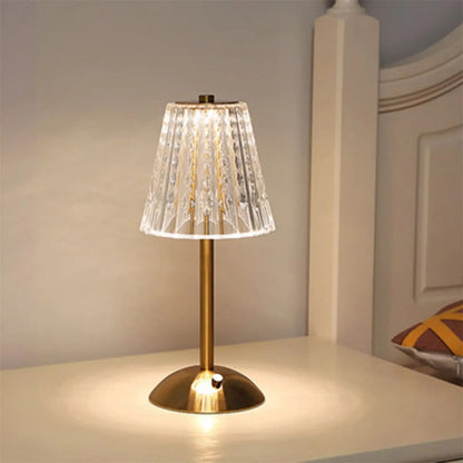 Lámpara de Mesa LED Táctil con Pantalla Cristal