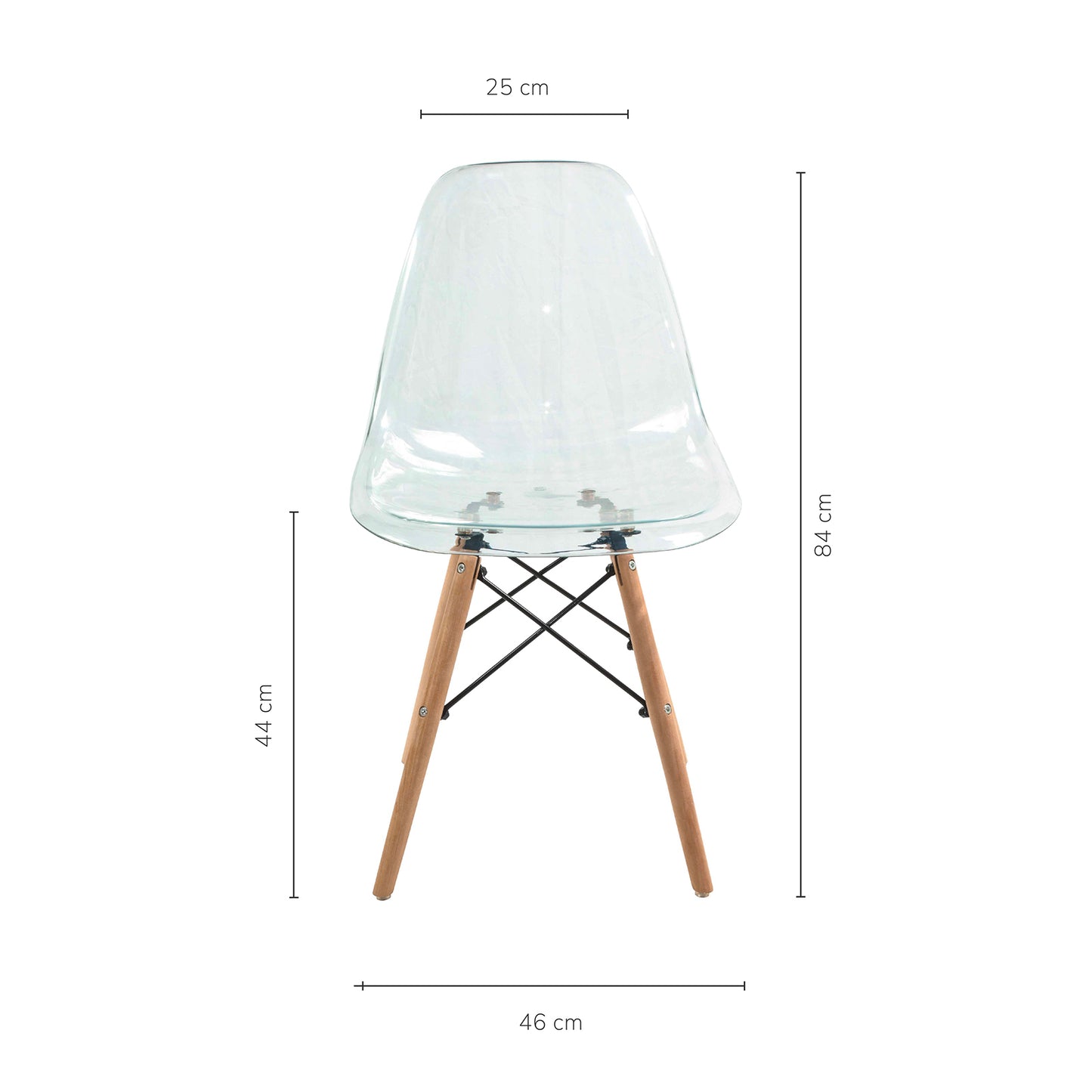 Silla de Comedor T-Mallorca Estilo Eames Transparente
