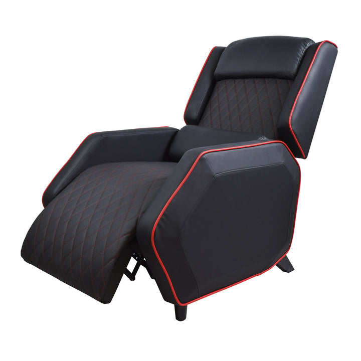 Sillón Gamer Thunder Reclinable con Reposapies Negro