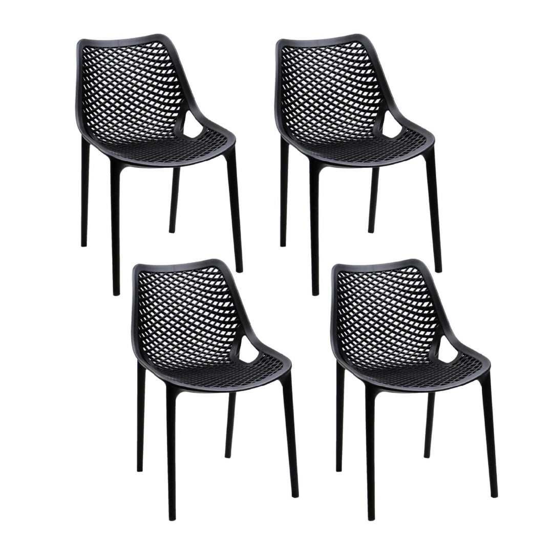 Set 4 Sillas Plásticas Modernas Negras