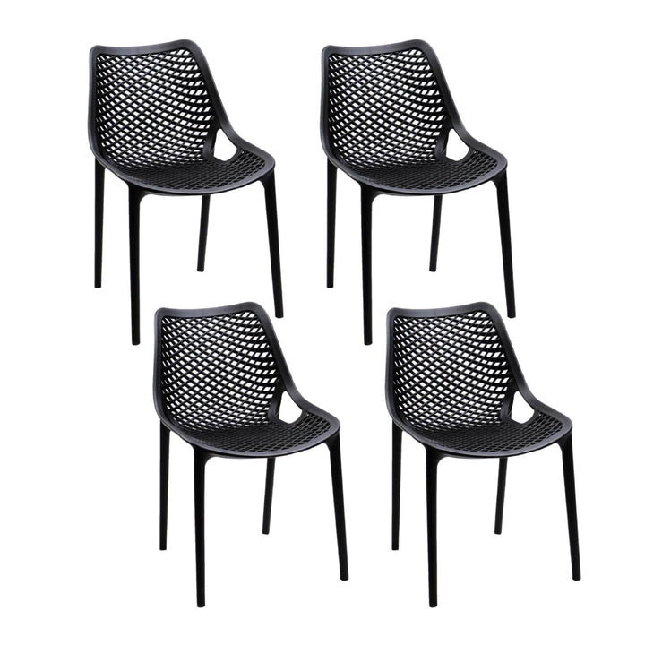 Set 4 Sillas Plásticas Modernas Negras