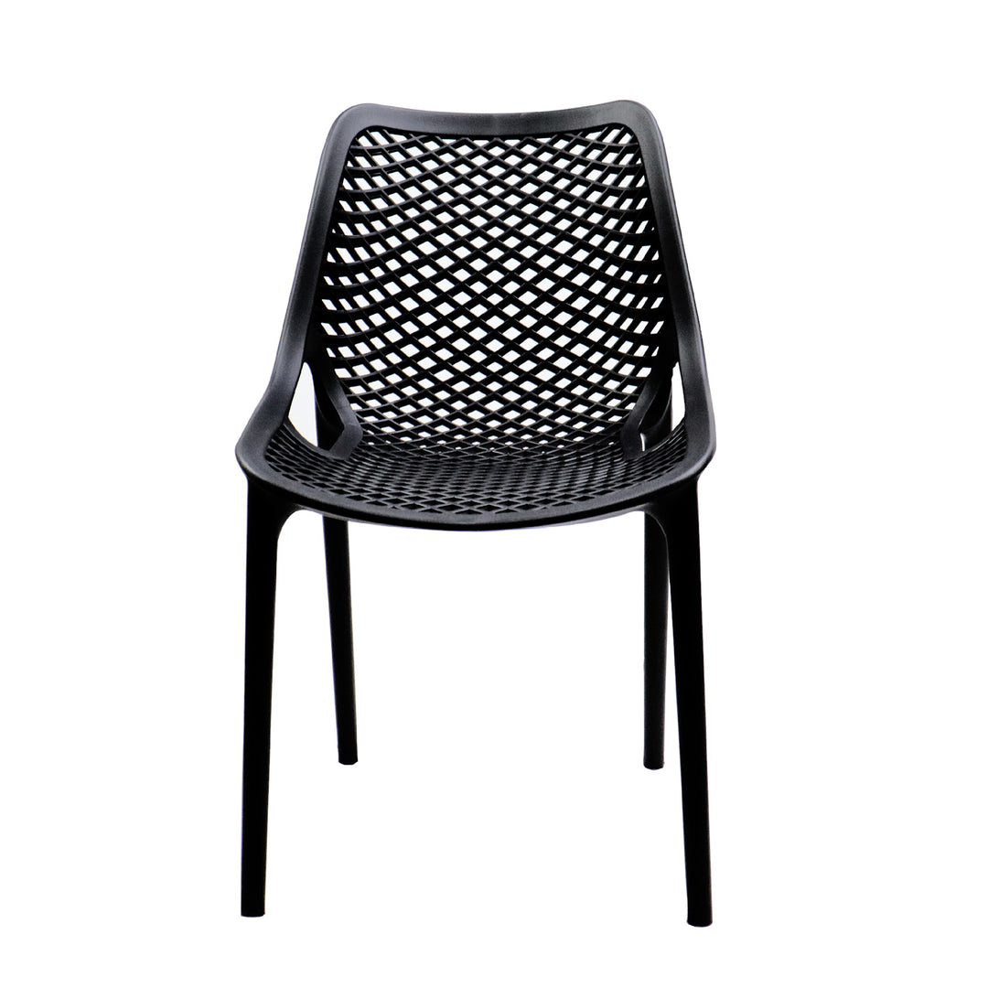 Set 4 Sillas Plásticas Modernas Negras