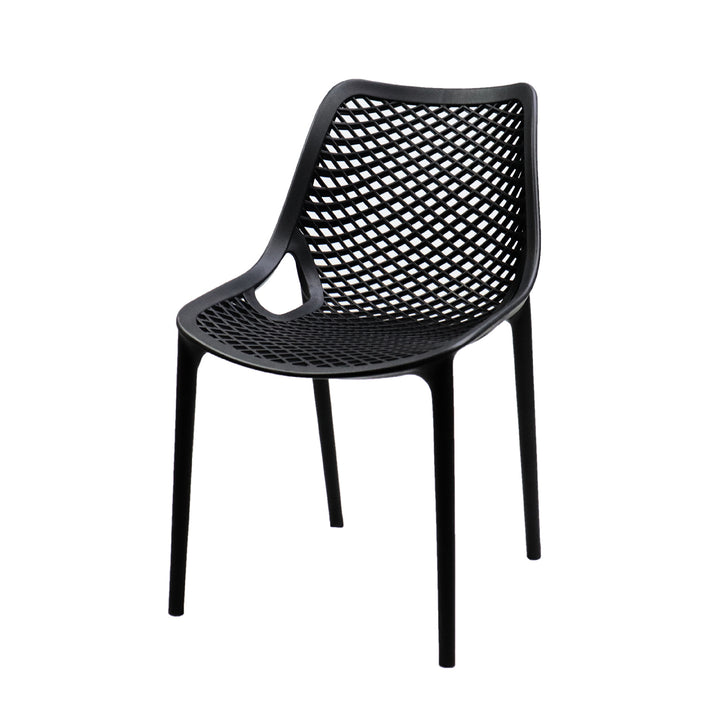 Set 4 Sillas Plásticas Modernas Negras