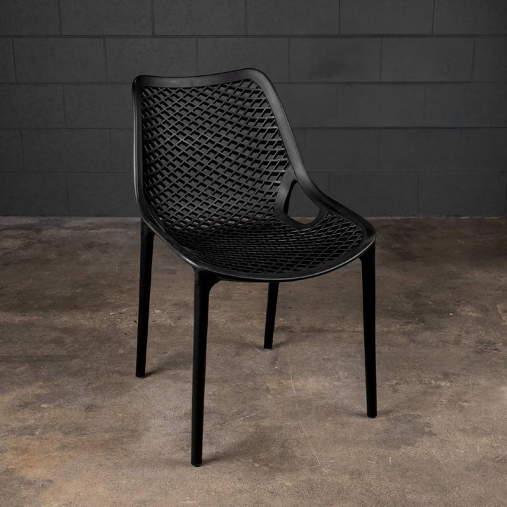 Set 4 Sillas Plásticas Modernas Negras