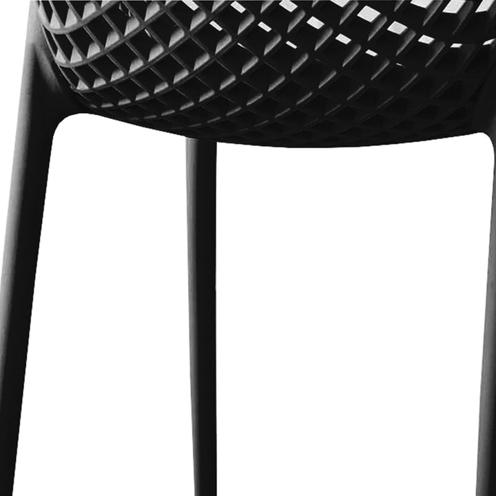 Set 4 Sillas Plásticas Modernas Negras