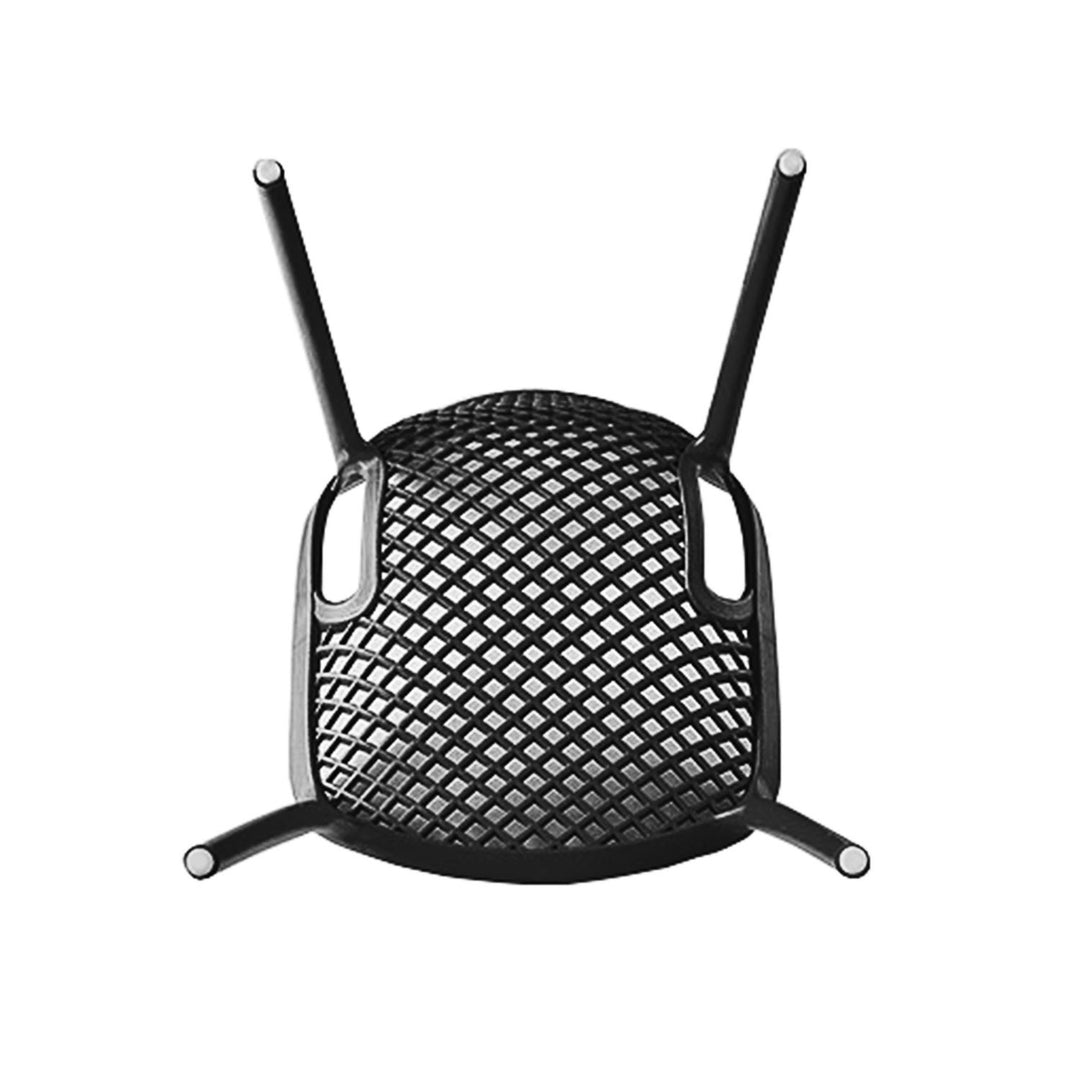 Set 4 Sillas Plásticas Modernas Negras