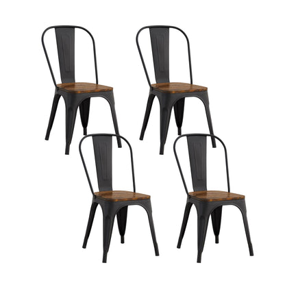 Set 4 Sillas de Comedor Tolix Estilo Industrial Negras