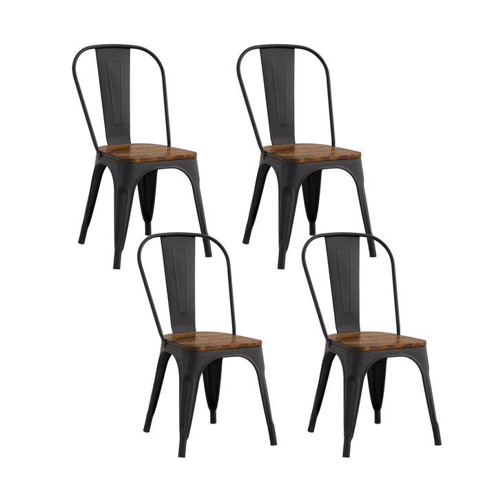 Set 4 Sillas de Comedor Tolix Estilo Industrial Negras
