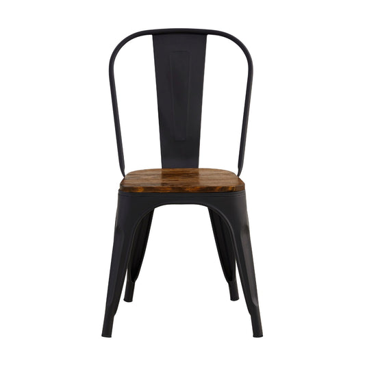 Set 4 Sillas de Comedor Tolix Estilo Industrial Negras