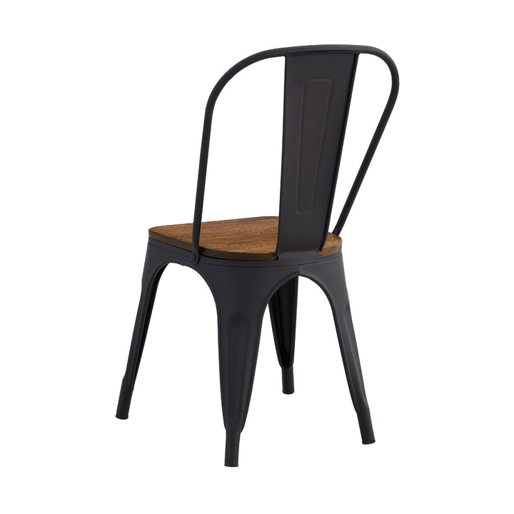 Set 4 Sillas de Comedor Tolix Estilo Industrial Negras