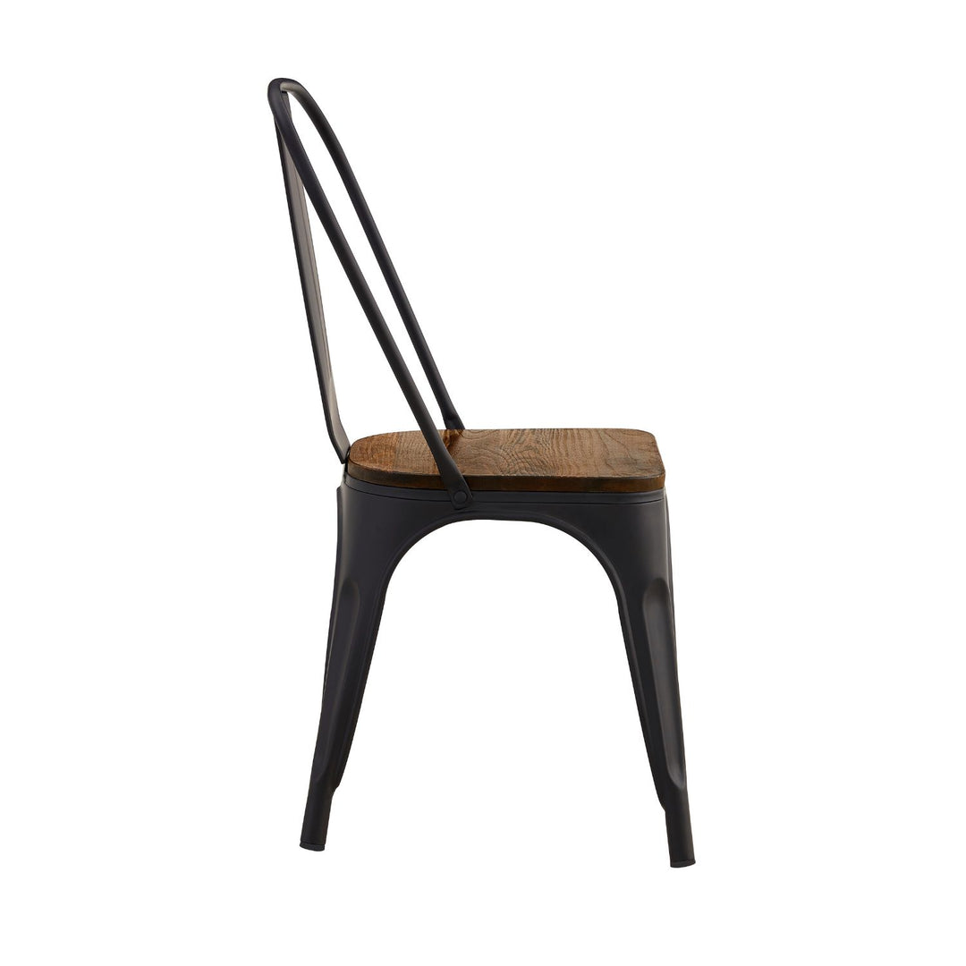 Set 4 Sillas de Comedor Tolix Estilo Industrial Negras