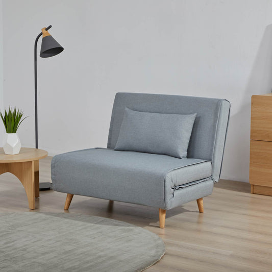 Sillón Sofá Cama Individual Velne Plegable Gris