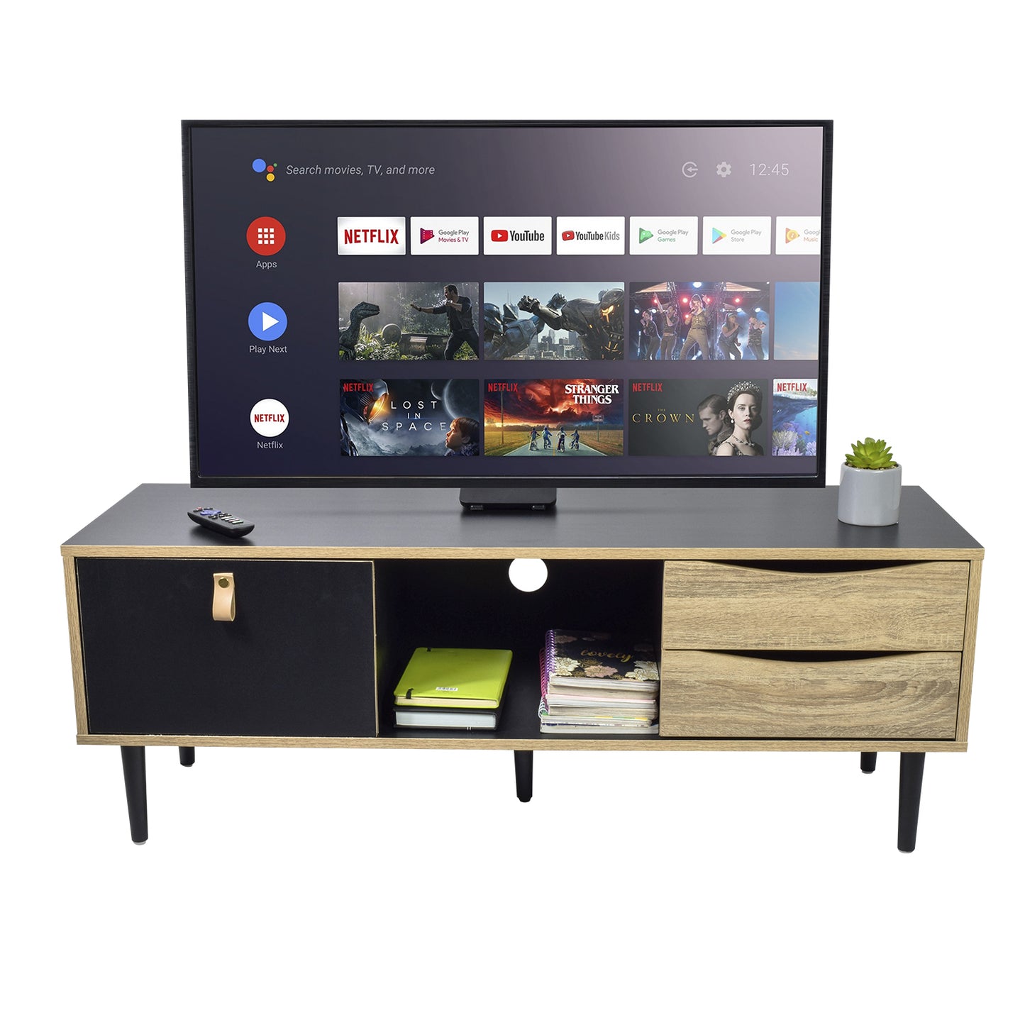 Mueble de TV Venice con Cajones Negro y Café