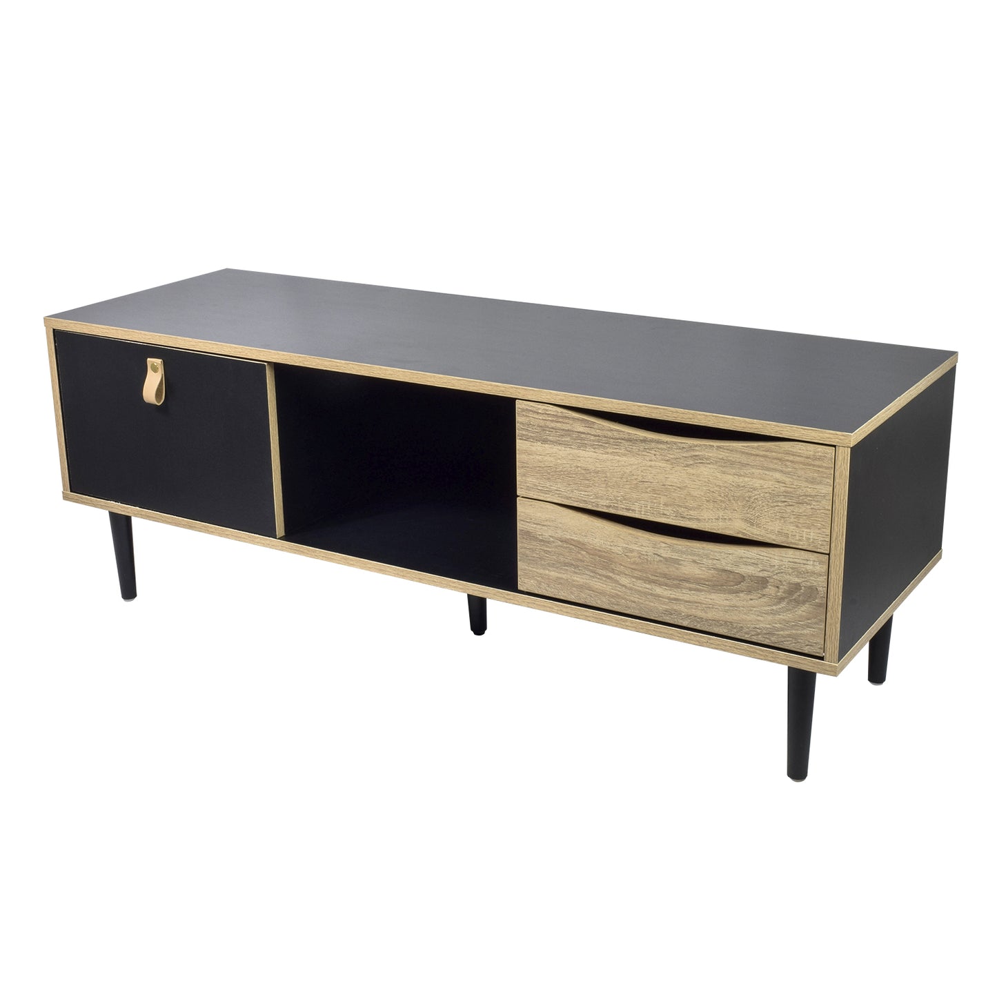 Mueble de TV Venice con Cajones Negro y Café