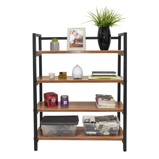 Estante Librero Venti Vertical Café y Negro