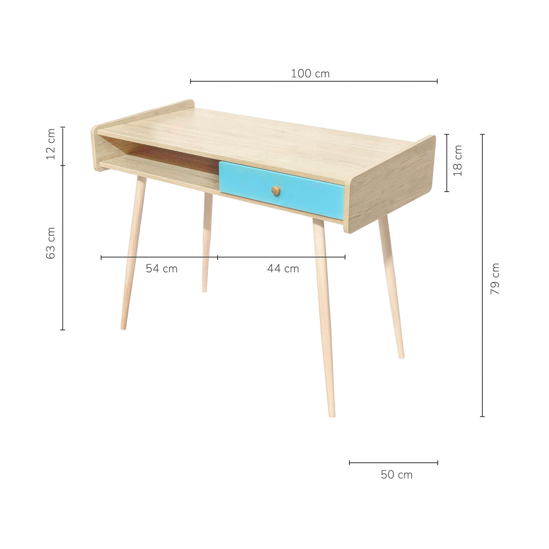 Escritorio Vintage-Blue con Cajón Azul