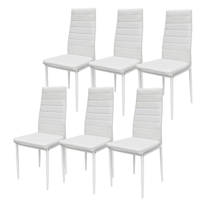 Set 6 Sillas de Comedor Zulu-B con Respaldo Alto Blancas