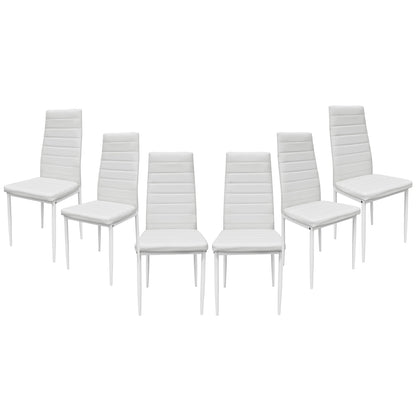Set 6 Sillas de Comedor Zulu-B con Respaldo Alto Blancas