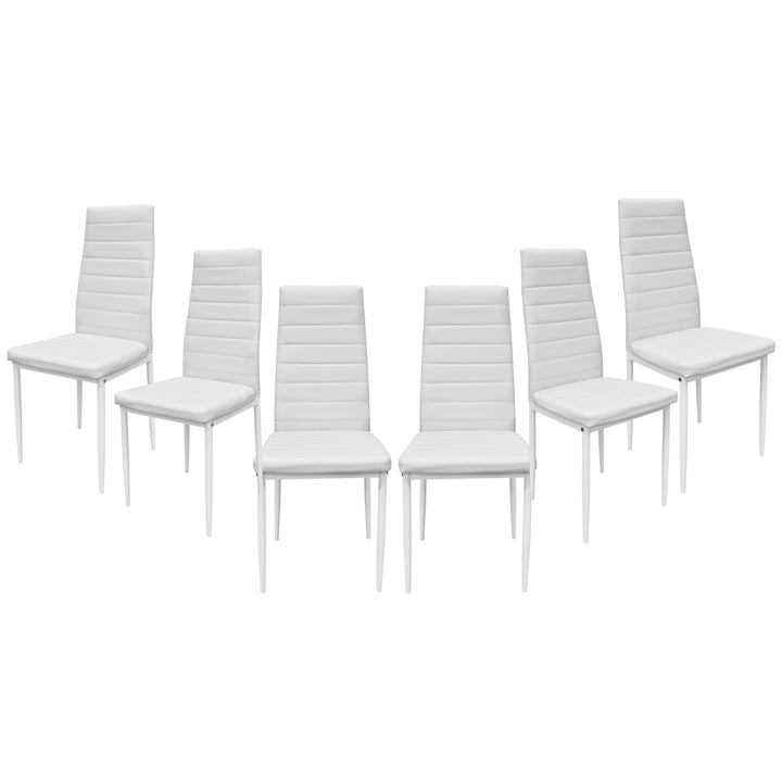 Set 6 Sillas de Comedor Zulu-B con Respaldo Alto Blancas