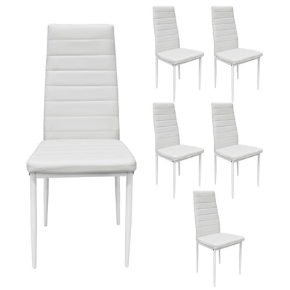 Set 6 Sillas de Comedor Zulu-B con Respaldo Alto Blancas