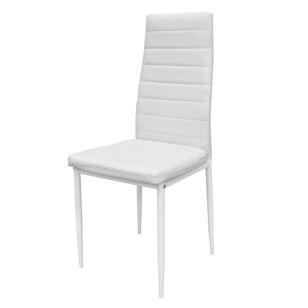 Set 6 Sillas de Comedor Zulu-B con Respaldo Alto Blancas