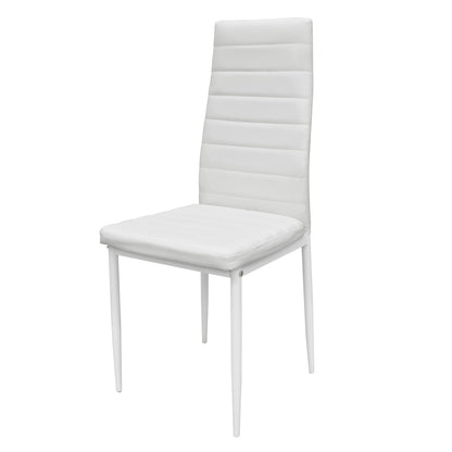 Set 6 Sillas de Comedor Zulu-B con Respaldo Alto Blancas