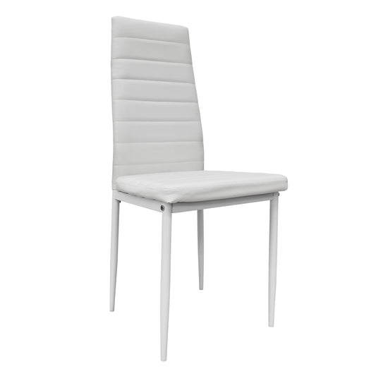 Set 6 Sillas de Comedor Zulu-B con Respaldo Alto Blancas