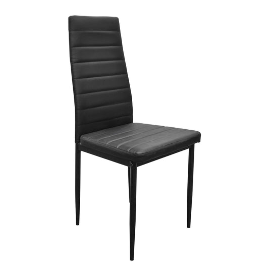 Set 6 Sillas de Comedor Zulu-N con Respaldo Alto Negras