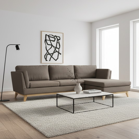 Sofá Modular 3 Plazas en L Albano Marrón