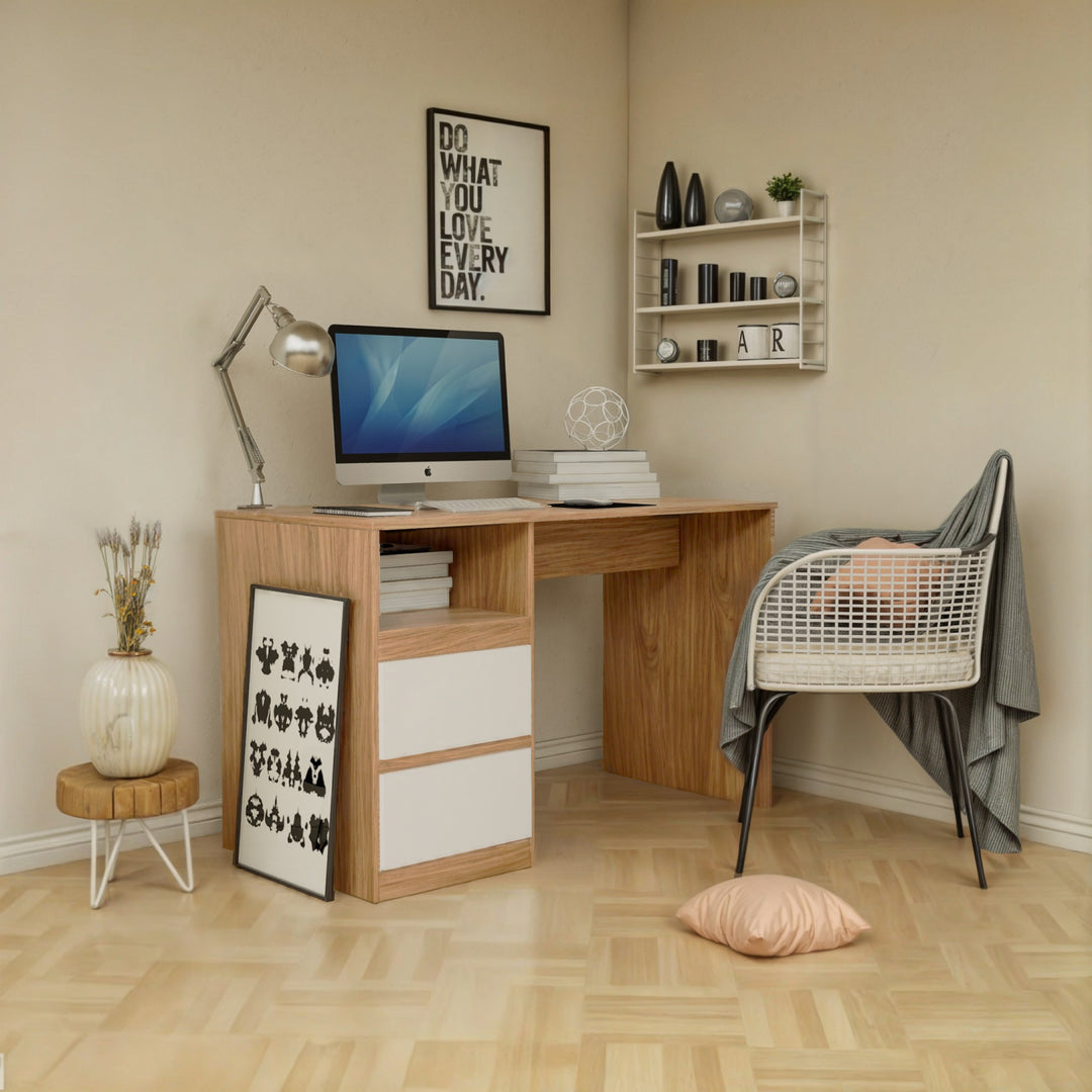 Escritorio Estilo Nórdico con Cajonera Doble