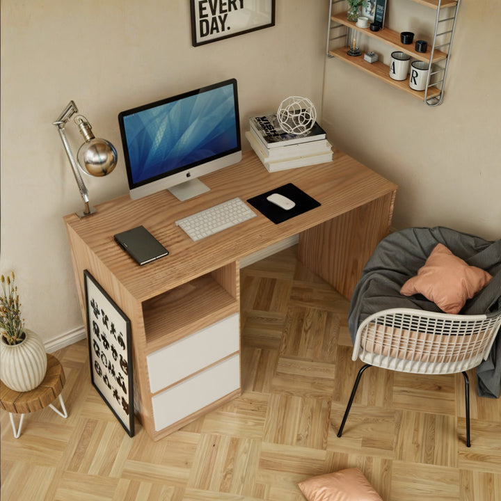 Escritorio Estilo Nórdico con Cajonera Doble