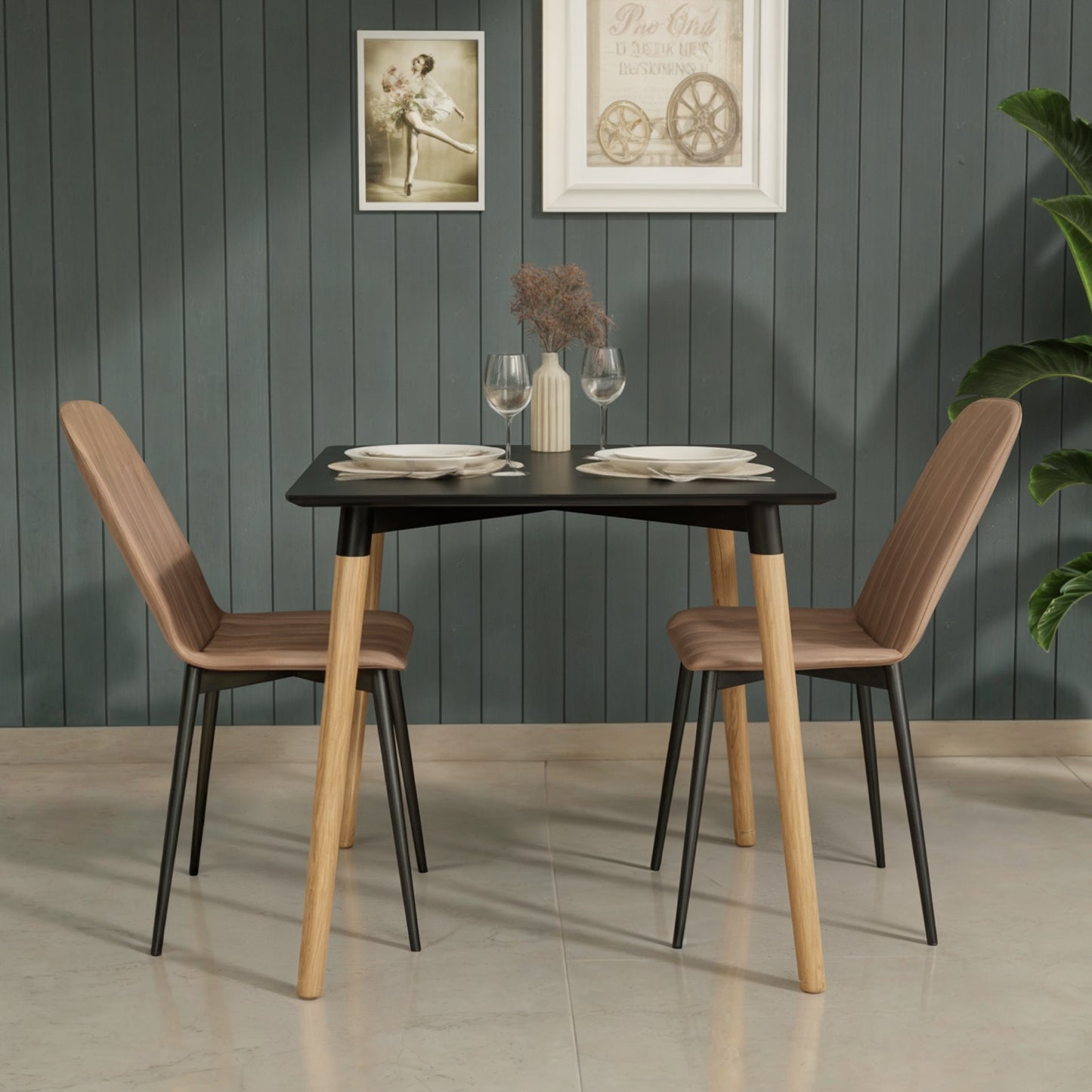 Mesa de Comedor Eames Nórdica Cuadrada Negro