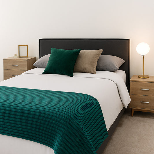 Cama Matrimonial Hera Con Cabecera Gris