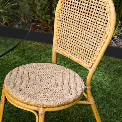 Set 2 Sillas de Exterior Vintage de Ratán Sintético