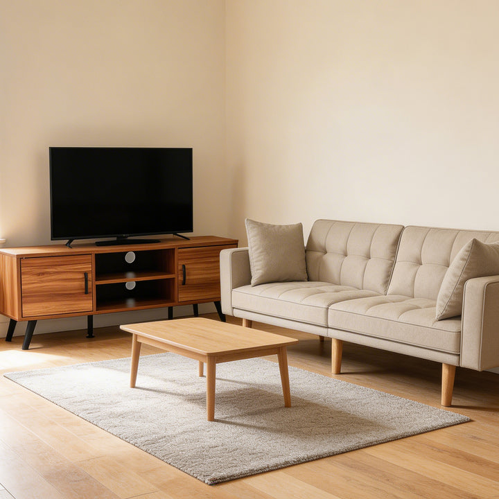 Combo Sala Sofá Cama Fiano + Rack TV Lucca Café