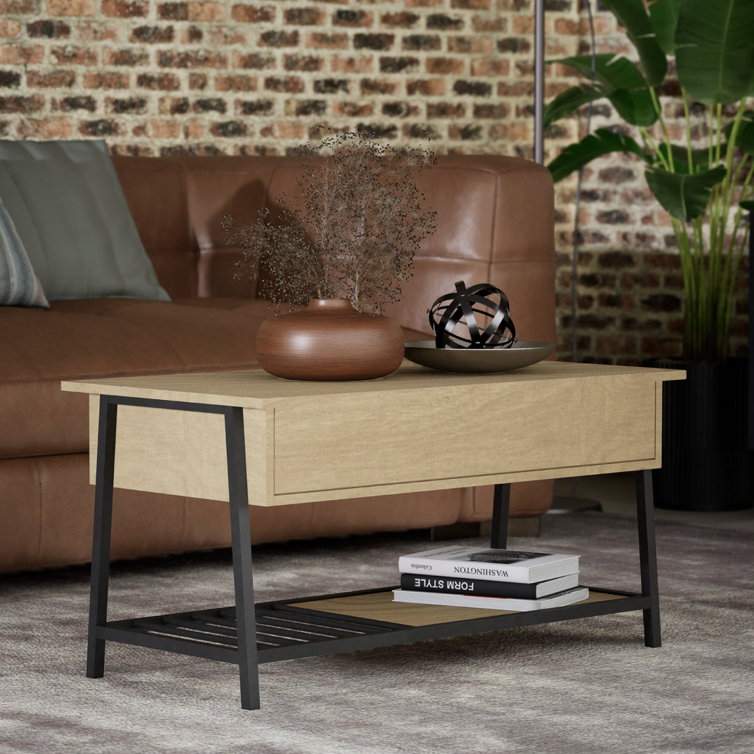 Mesa de Centro Elevable con Compartimento Interno Oculto