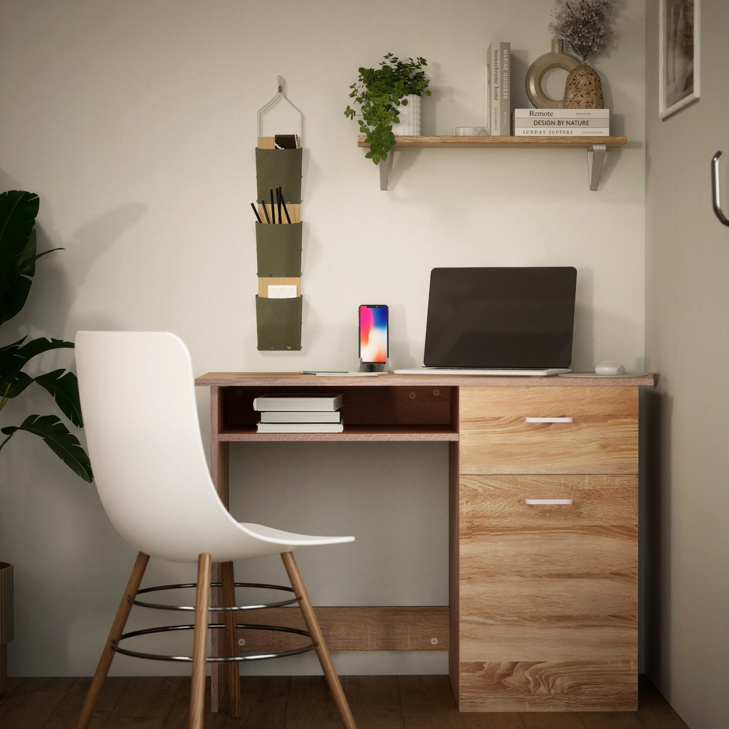 Escritorio con Cajones Minimalista Estilo Madera Roble